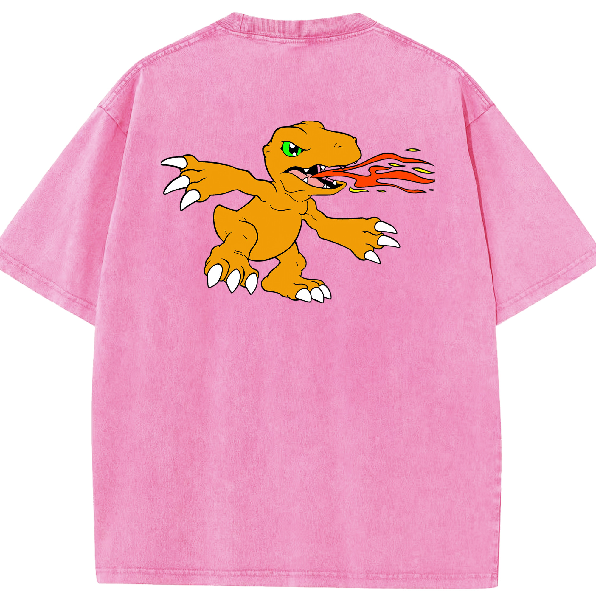 （画像用） Digimon デジタルモンスター/デジモン 綿100% ヴィンテージ風 半袖Tシャツ（背面プリント）